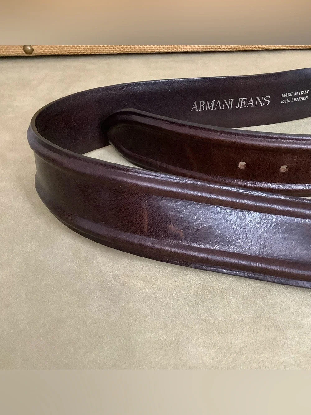 ARMANI Jeans Luxury Brown Leather Belt for Women  (W617)